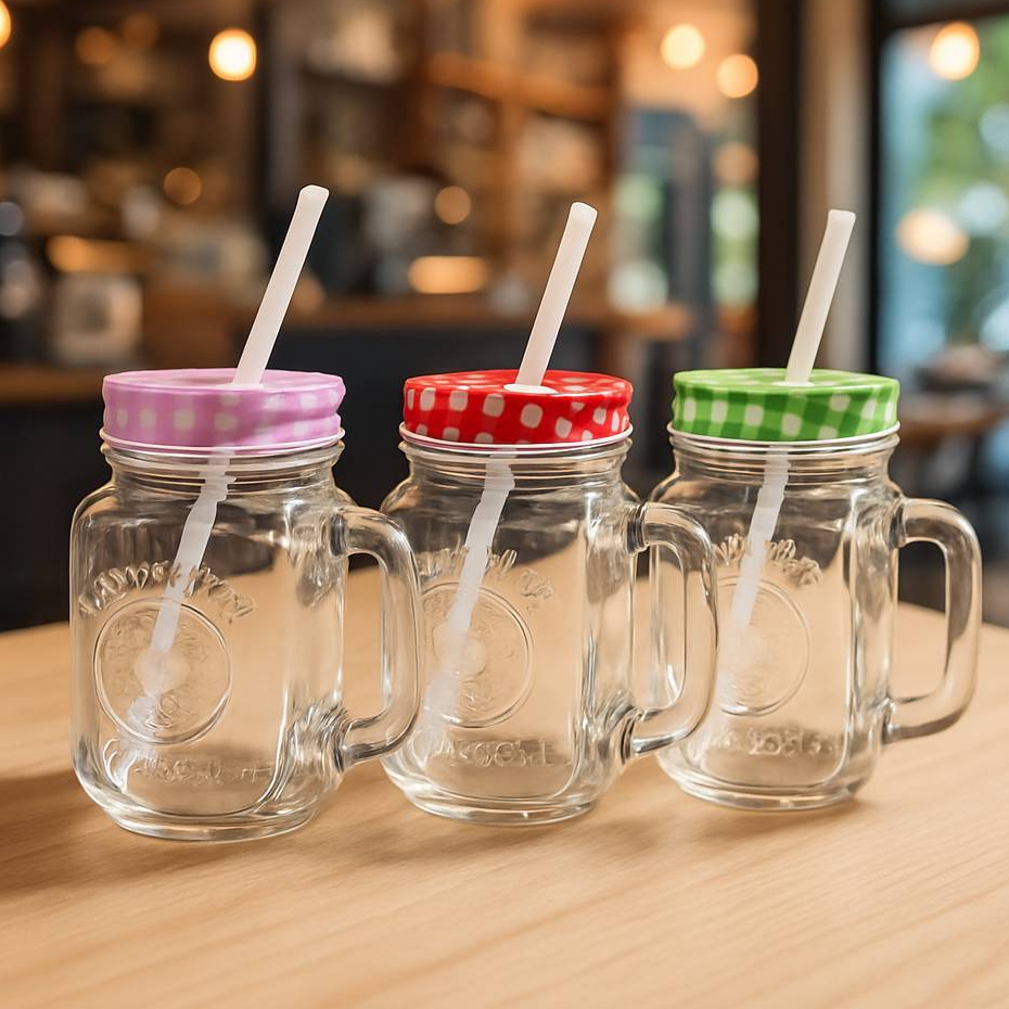 แก้วมีหู โหลแก้วมีหูฝาเลส แก้วมีหูไม่มีฝา ขนาด 450 ml.รุ่น 91642