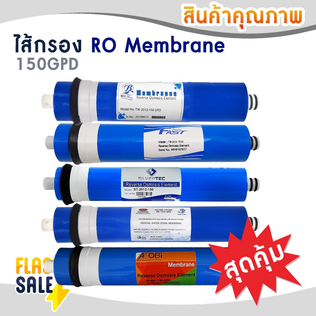 ไส้กรองน้ำ 150 GPD Membrane Silvertec 2012 ไส้กรองเมมเบรน RO เมมเบรน เครื่องกรองน้ำ FastPure ตู้น้ำหยอดเหรียญ AQUATEK