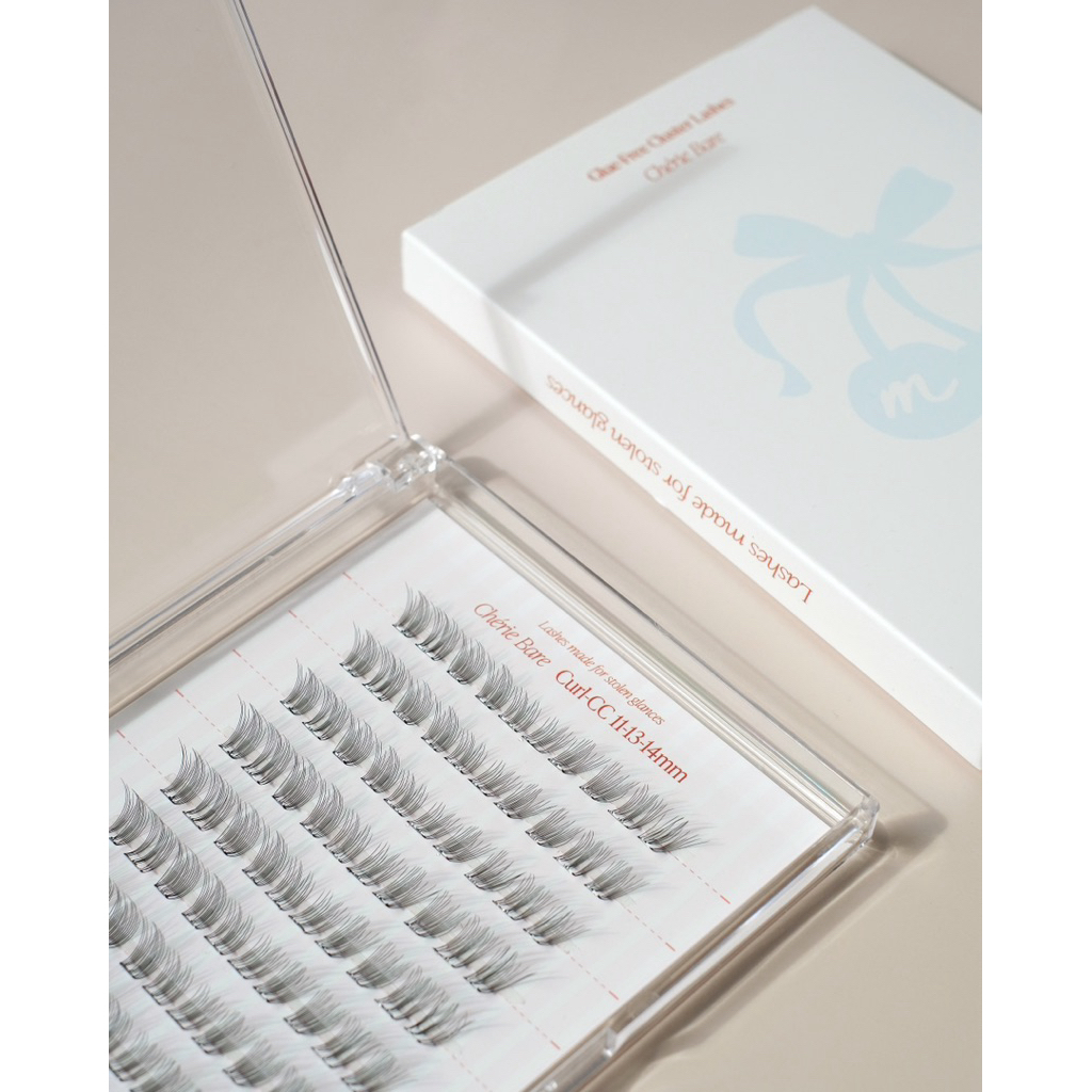 Chérie Bare ขนตาปลอมมีกาวในตัวบางเบาเหมือนขนตาจริง(ซื้อ 2 กล่องแถมแหนบ 3 กล่องแถมสติ๊กเกอร์ติดเล็บคละแบบได้) 🍒