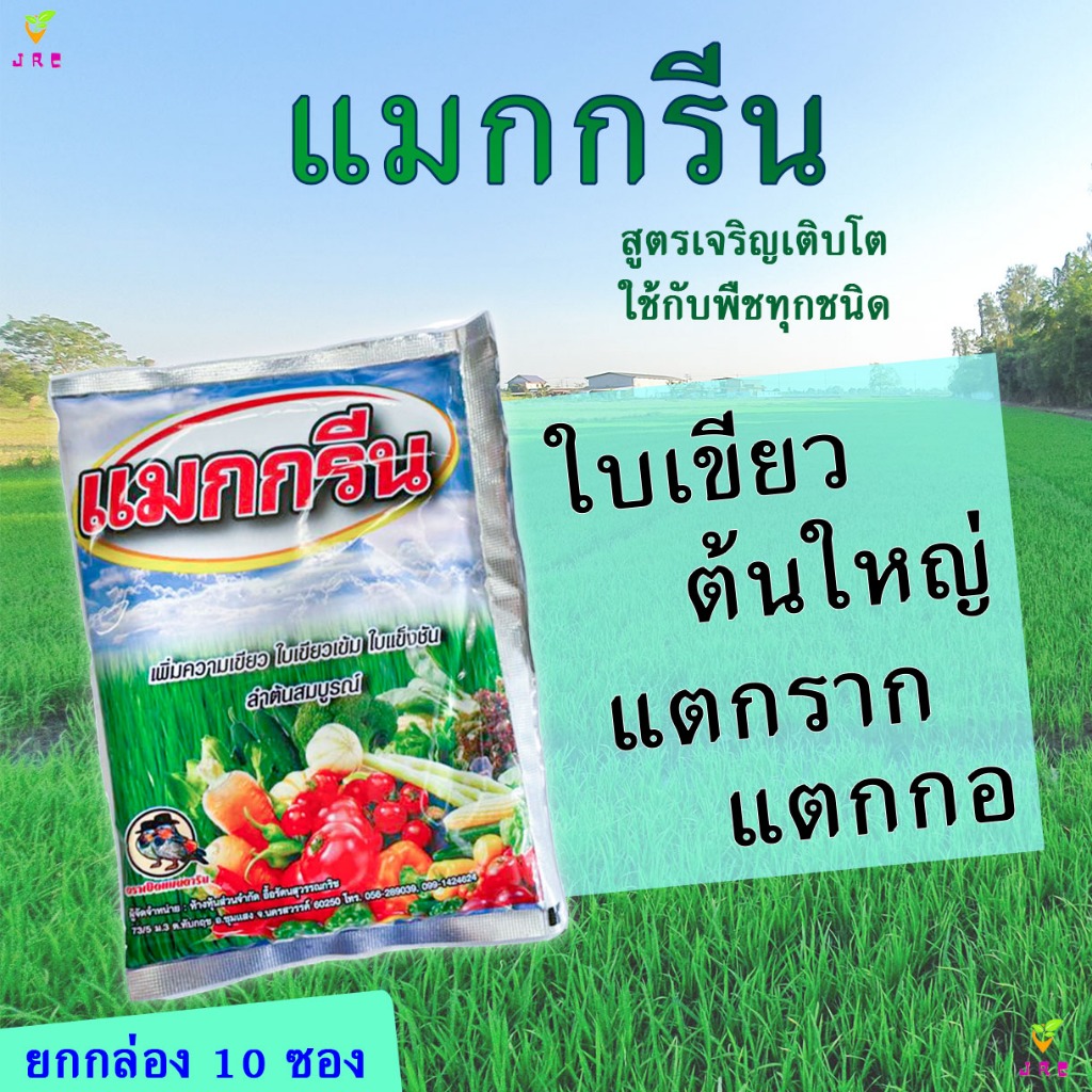 แมกกรีน 100กรัม(10ซอง) ฮอร์โมนพืช อาหารเสริมพืช ธุาตอาหารรอง อาหารเสริม กระตุ้นการแตกราก เพิ่มความเขียวให้ใบพืช