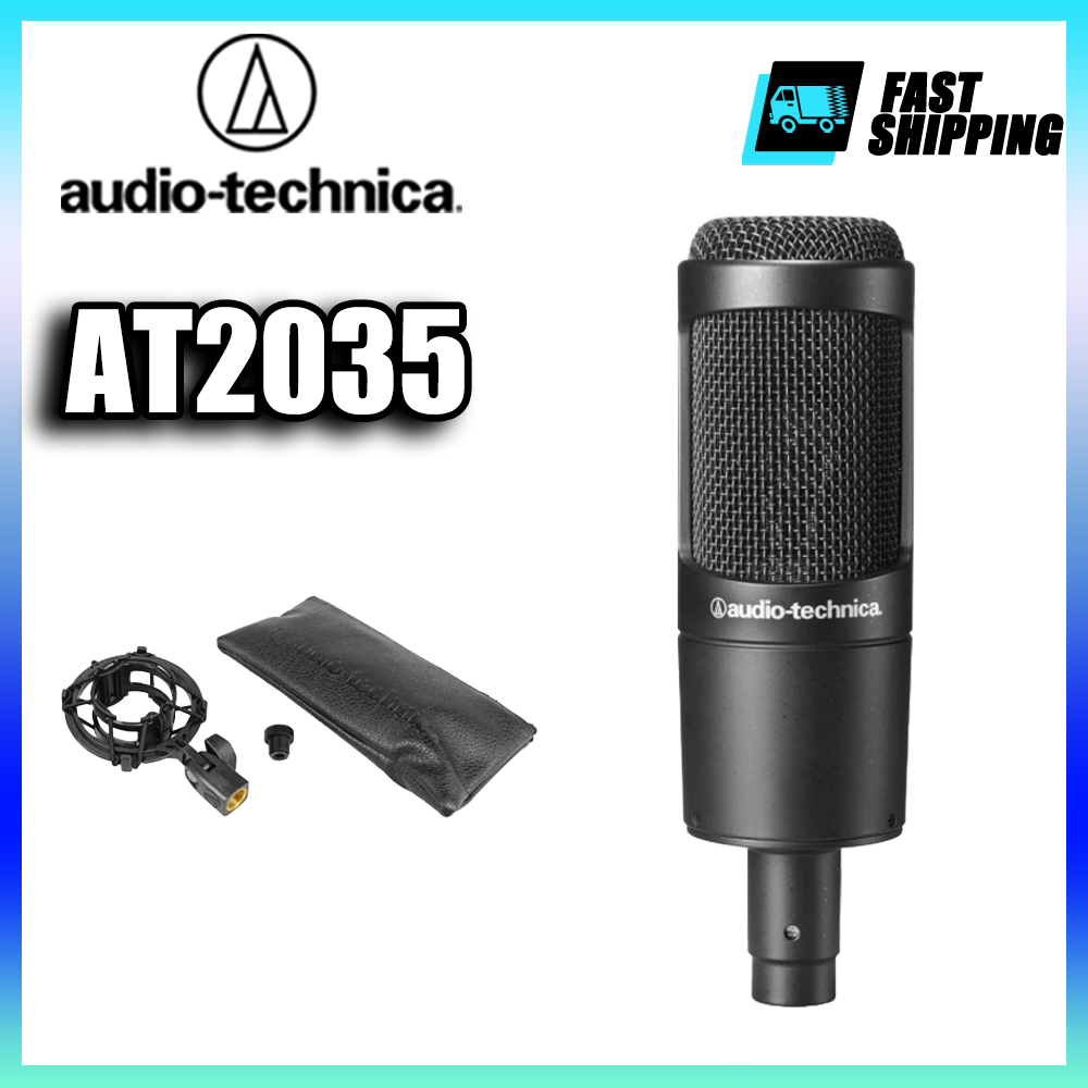Audio-Technica AT2035 Cardioid Condenser Microphone for Studio, Podcasting and Streaming, สีดํา