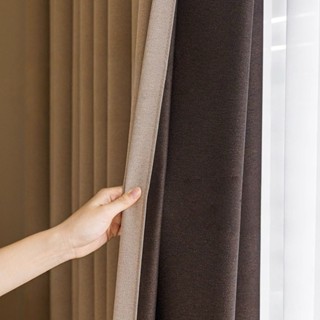 ผ้าลินินผ้าฝ้ายผ้าม่านทึบความร้อนฉนวนลดเสียงรบกวน 100% บังแส…