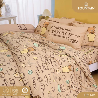 Fountain FTC149 การ์ตูน Rilakkuma ลิขสิทธิ์แท้ San-X สัมผัสนุ่มลื่น ชุดเครื่องนอนฟาวน์เทน ผ้าปูที่นอน ผ้านวม