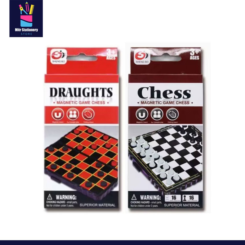 mitr หมากรุก หมากฮอส ขนาดจิ๋ว พกพาสะดวก กระดานแม่เหล็กพับได้ ชุดเกมฝึกสมอง พร้อมส่ง