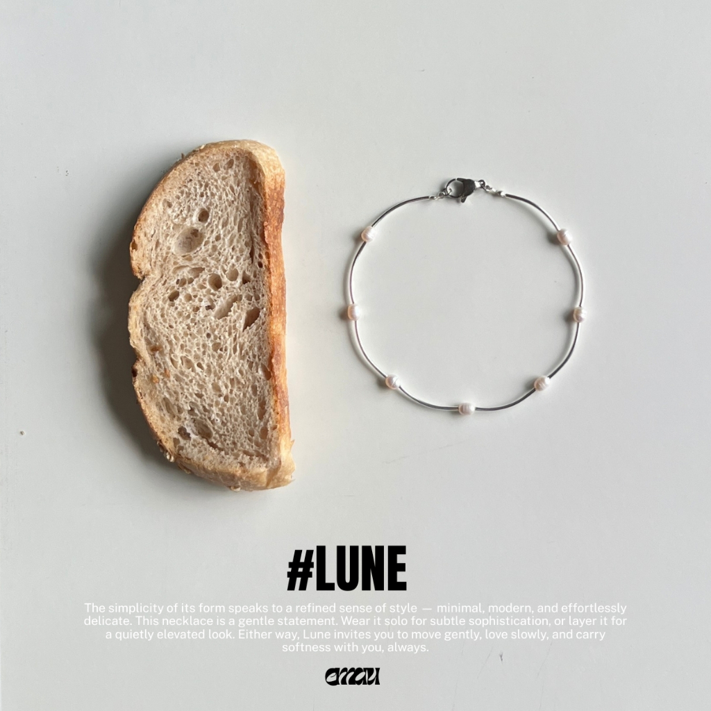 EMAU- Lune the Mixed of Metal and Pearl Stones Necklace สร้อยมุขสลับ