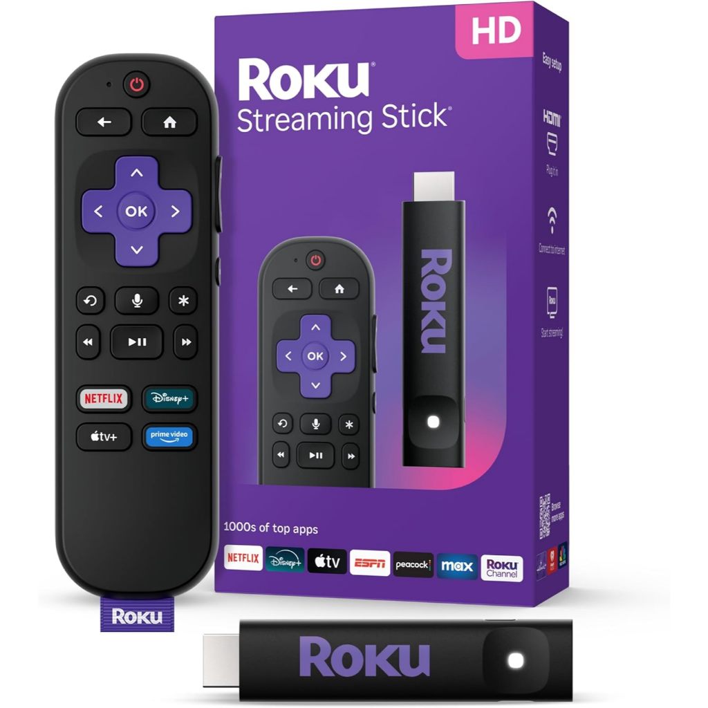 Roku Streaming Stick HD 2025 — HD Streaming Device for TV with Roku Voice Remote