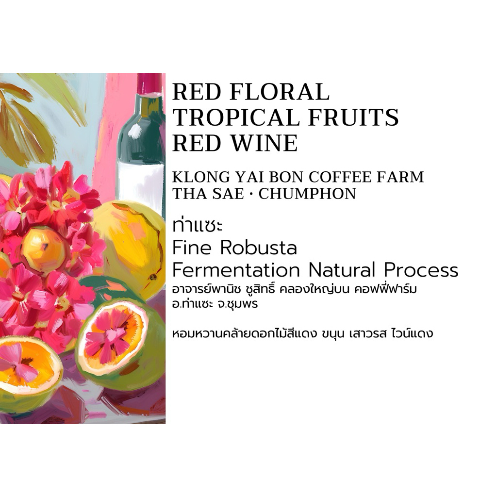 เมล็ดกาแฟ ท่าแซะ Fine Robusta • Fermentation Natural