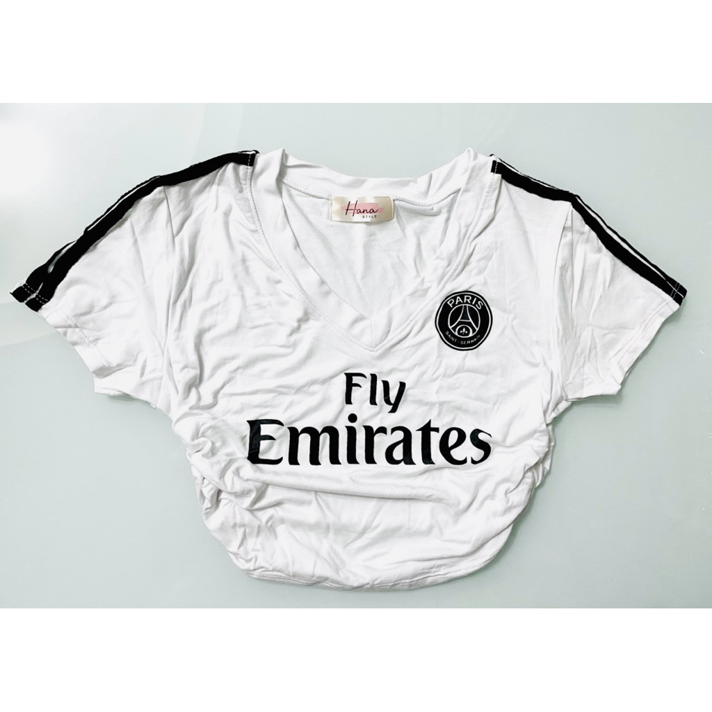 เสื้อยืดใหม่ จับสม็อคช่วงเอว Fly Emirates ไซส์ S