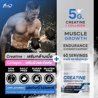 🚛จัดส่งฟรี🔥New Life Plus Creatine Monohydrate ครีเอทีน ผสมคอลลาเจน 1 กระปุก 300g ช่วยเพิ่มความแข็งแรงของกล้ามเนื้อ