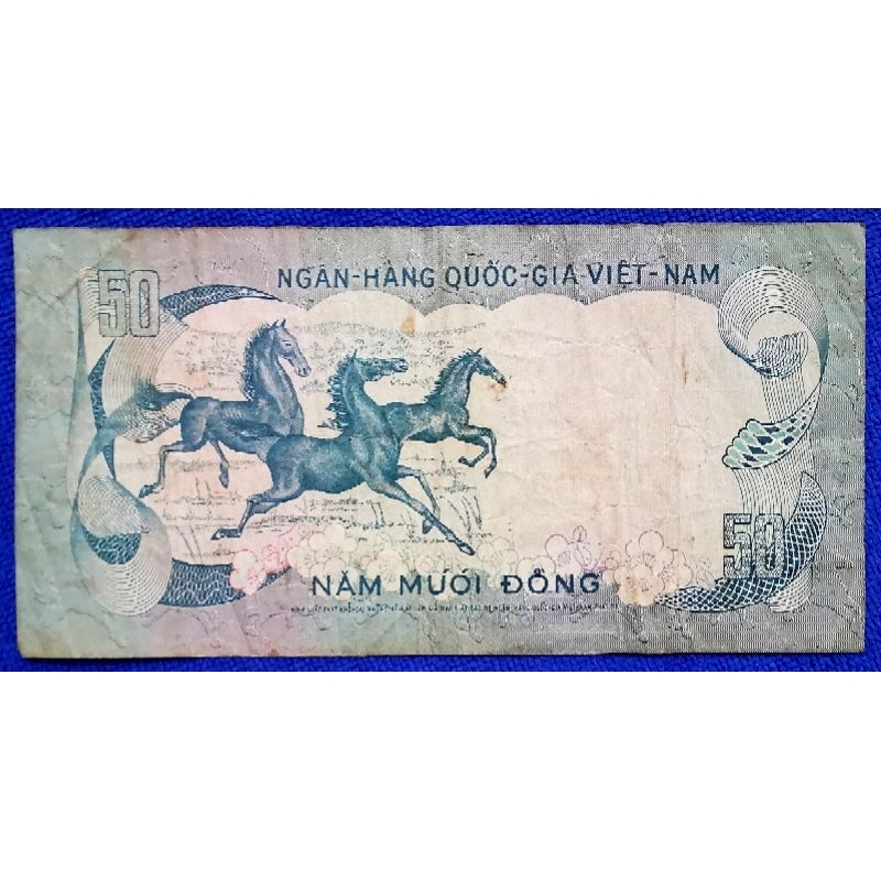 แบงก์​สะสม​เวียดนาม​ใต้​ South​ Vietnam, 50 Dong, ใช้แล้ว, B479