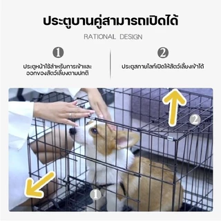 🐕Petorldog กรงหมาพับได้ กรงสุนัข กรงสัตว์เลี้ยง กรงหมา กรงแมว กรงกระต่าย พร้อมถาดพาสติกรองกรง