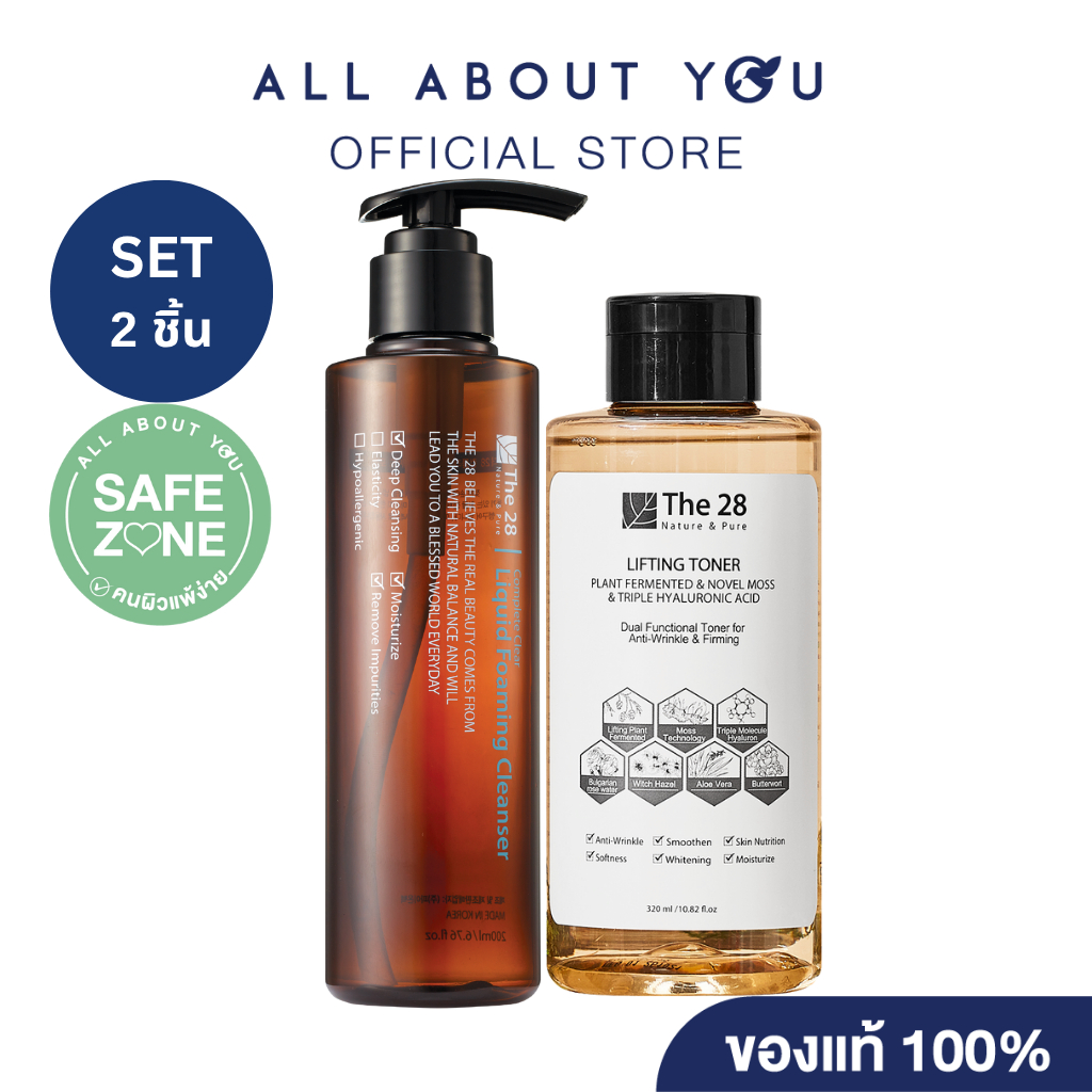 [SET]The28 Complete Clear Liquid Foaming Cleanser, 180 ml.+The28 Lifting Toner 320 ML.