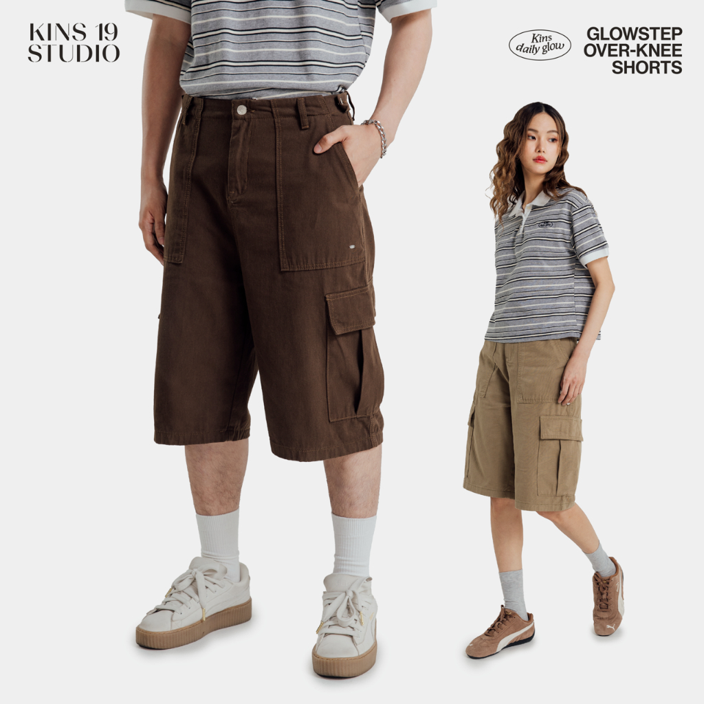 KINS 19 STUDIO |  GLOWSTEP OVER-KNEE SHORTS การเกงขาสั้นคินส์ [F116]