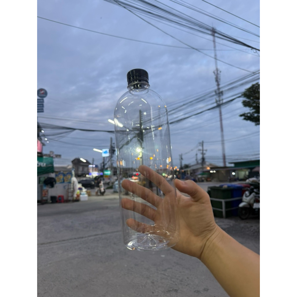 ขวดกลมเรียบ1000mlพร้อมฝา