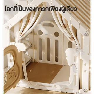 PlayPark เต้นท์เด็ก คอกกั้นเด็ก บ้านของเล่นเด็ก บ้านของเล่นเด็ก มาพร้อมโต๊ะประกอบ ประตูรถ