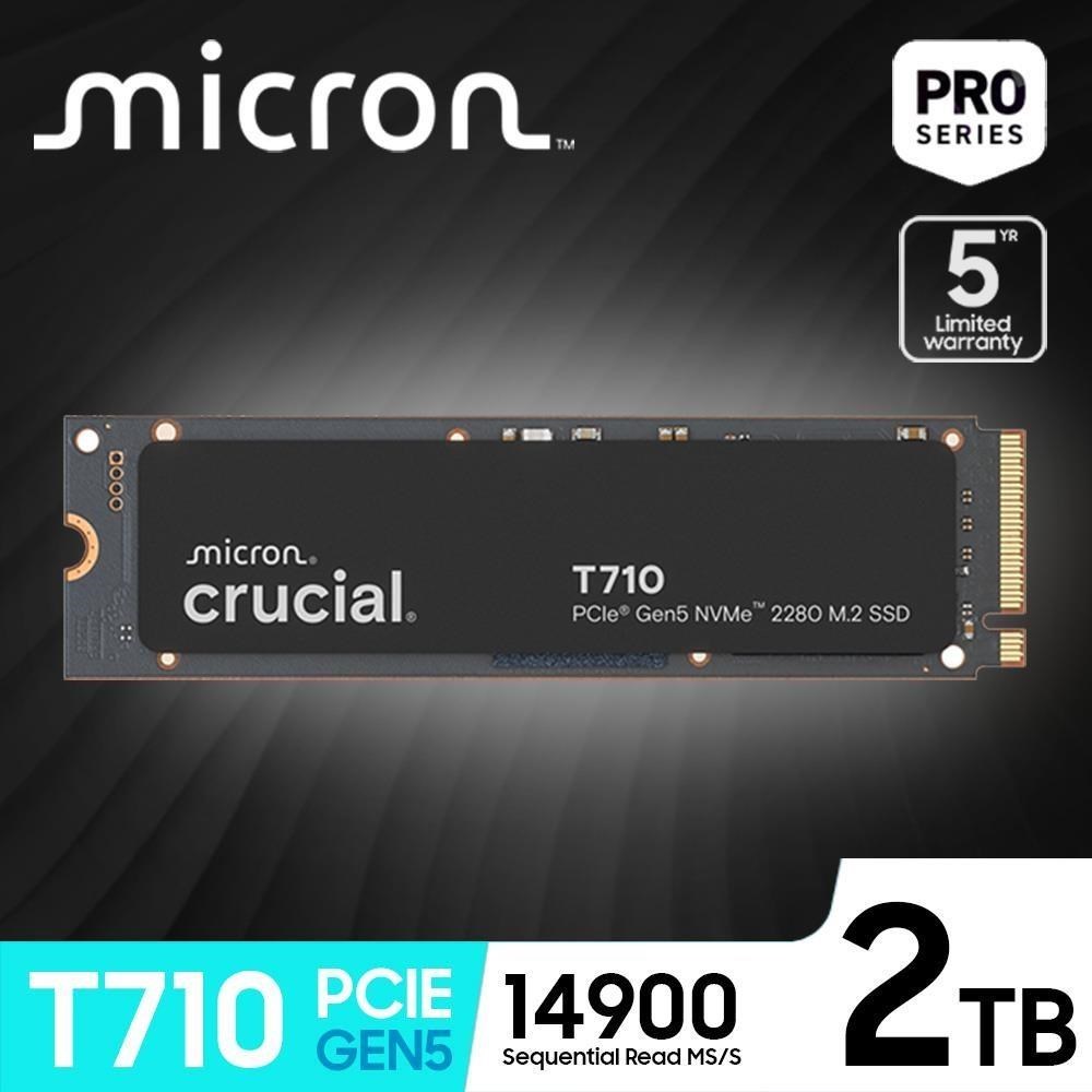 Crucial 2TB T710 PCIe Gen 5 NVMe M.2 SSD