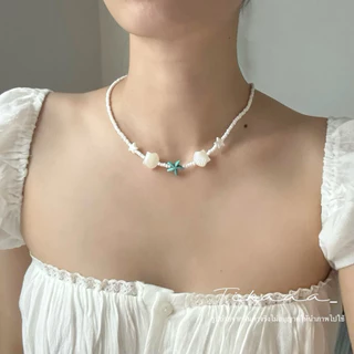 (Ready to Ship🇹🇭) ✨Cute Handmade Shell & Starfish Necklace – Beach Style สร้อยเปลือกหอย 🐚สร้อยปลาดาวไปทะเล 🌴✨
