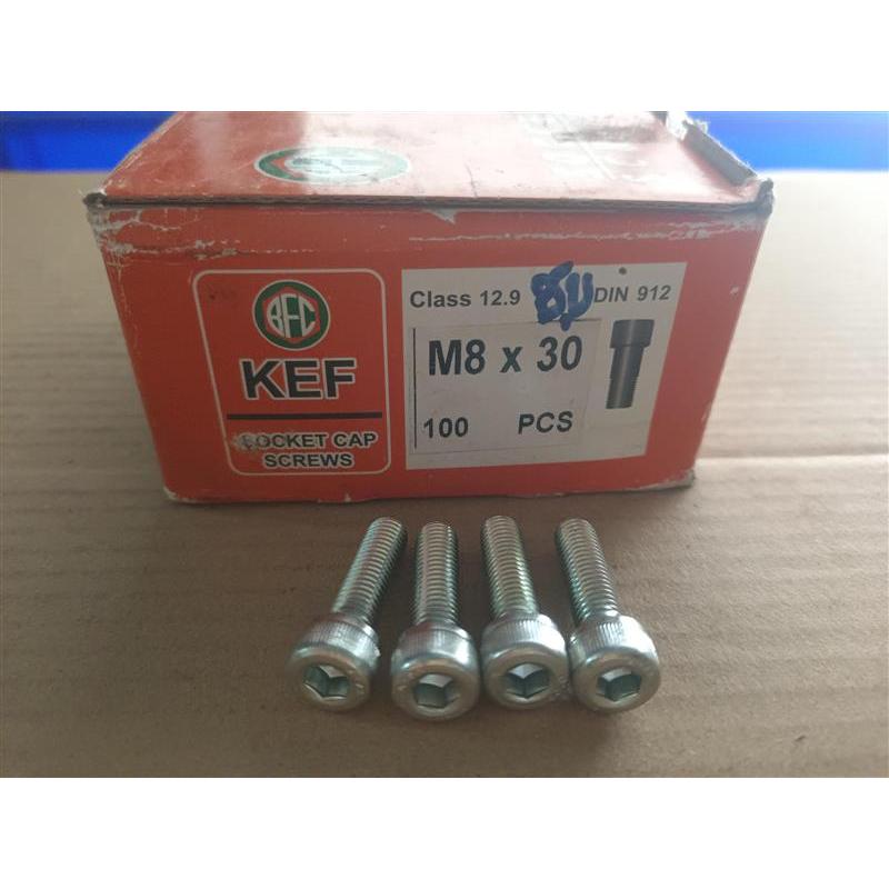 HBS-8X30(W) KEF น็อตหัวจม เกลียวตลอด M8X30-1.25F สินค้าคงเหลือ/ชิ้น = 10 (PK-C021)