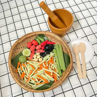 🍽ตามใจสั่ง ชุดตำบักหุ่ง ส้มตำ ของเล่นจำลองสมมุติบทบาท (สินค้าไม่พร้อมส่งทำใหม่7วัน)