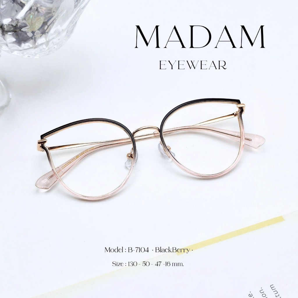 แว่นตาทรง Cat eyes สีทูโทน สไตล์เกาหลี B-7104