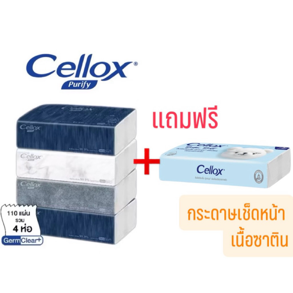 New❗️[4ฟรี1] Cellox เซลล็อกซ์ เดคคอร์+ซาติน กระดาษเช็ดหน้า 1แพค/5 ห่อ - รูปที่ 2