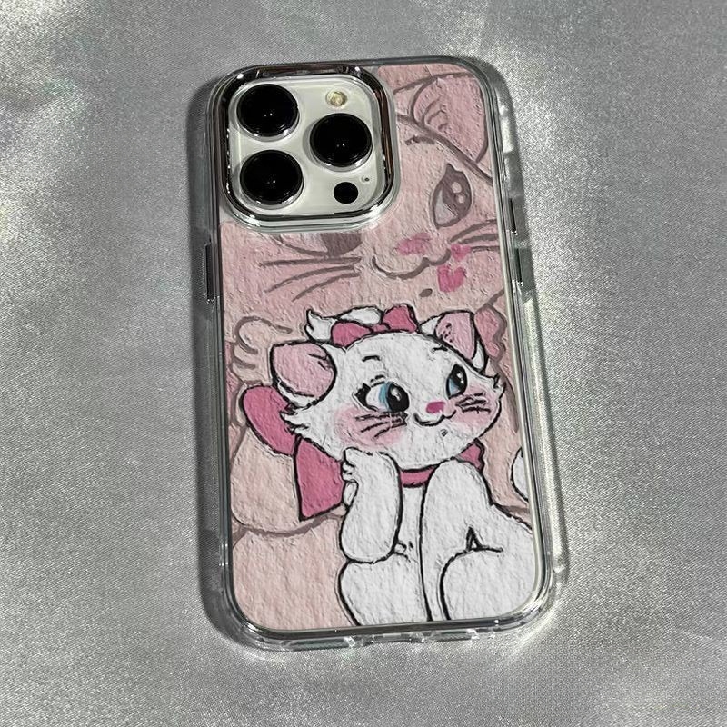 สำหรับ iPhone11 13 Cute Case FOR เคสไอโฟน14 15 12 pro max 7 8 14 15 Plus X XR XS Max คู่รักรุ่นสไตล์โปร่งใส TPU SOFTเคส