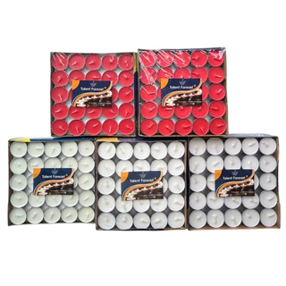 เทียนทีไลท์ พรีเมียม x 100 / 50 ชิ้น แบรนด์ Talent Fareast 2, 4, 8 ชั่วโมง สีขาว แดง Tealight Candle
