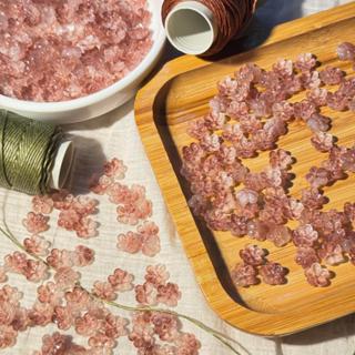 ดอกไม้แก้วเล็ก ลูกปัดแก้วดอกไม้ 10 ชิ้น 10 มิล DIY