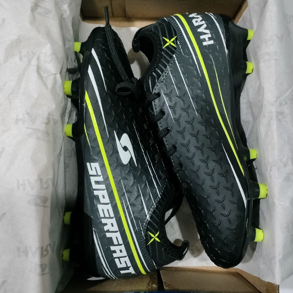 (HARAลิขสิทธิ์💯)ไซส์เด็ก 34-38 รองเท้าฟุตบอลเด็กหุ้มข้อ/สตั๊ดเด็กหุ้มข้อ SUPERFAST หนังพียูอัดลาย - รูปที่ 7