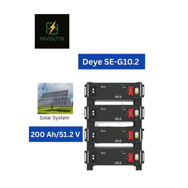 Deye battery 10.2kwh energy storage supports rack and wall or stacked installations