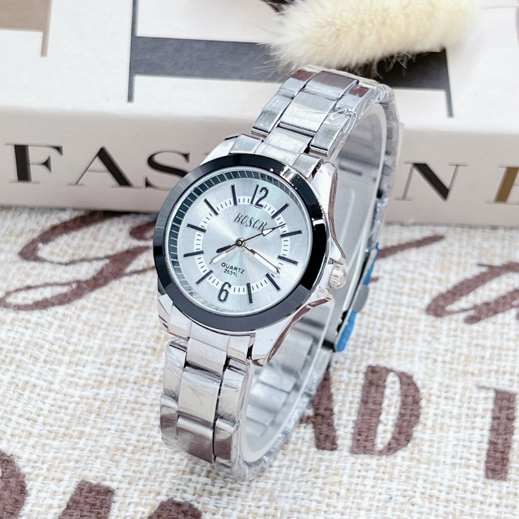(SALE) นาฬิกาสายสแตนเลสผู้หญิง แบรนด์แท้ BOSCK กันน้ำ