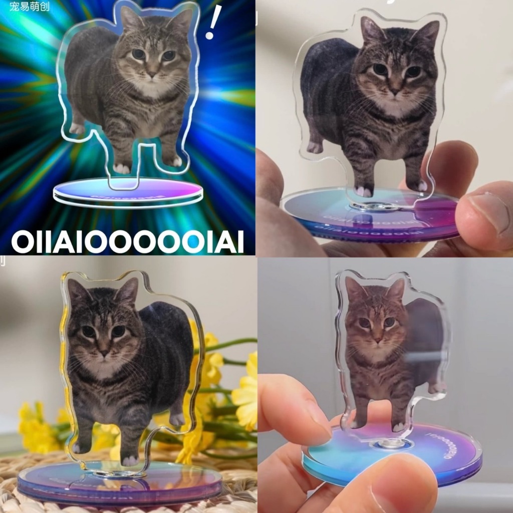 พร้อมส่ง🌪️โมเดลแมวอุอิอาตกแต่งโต๊ะหมุนได้ Spinnable Spinning Oiia cat model ของตกแต่งน่ารัก แมวหมุน ของเล่น 77044