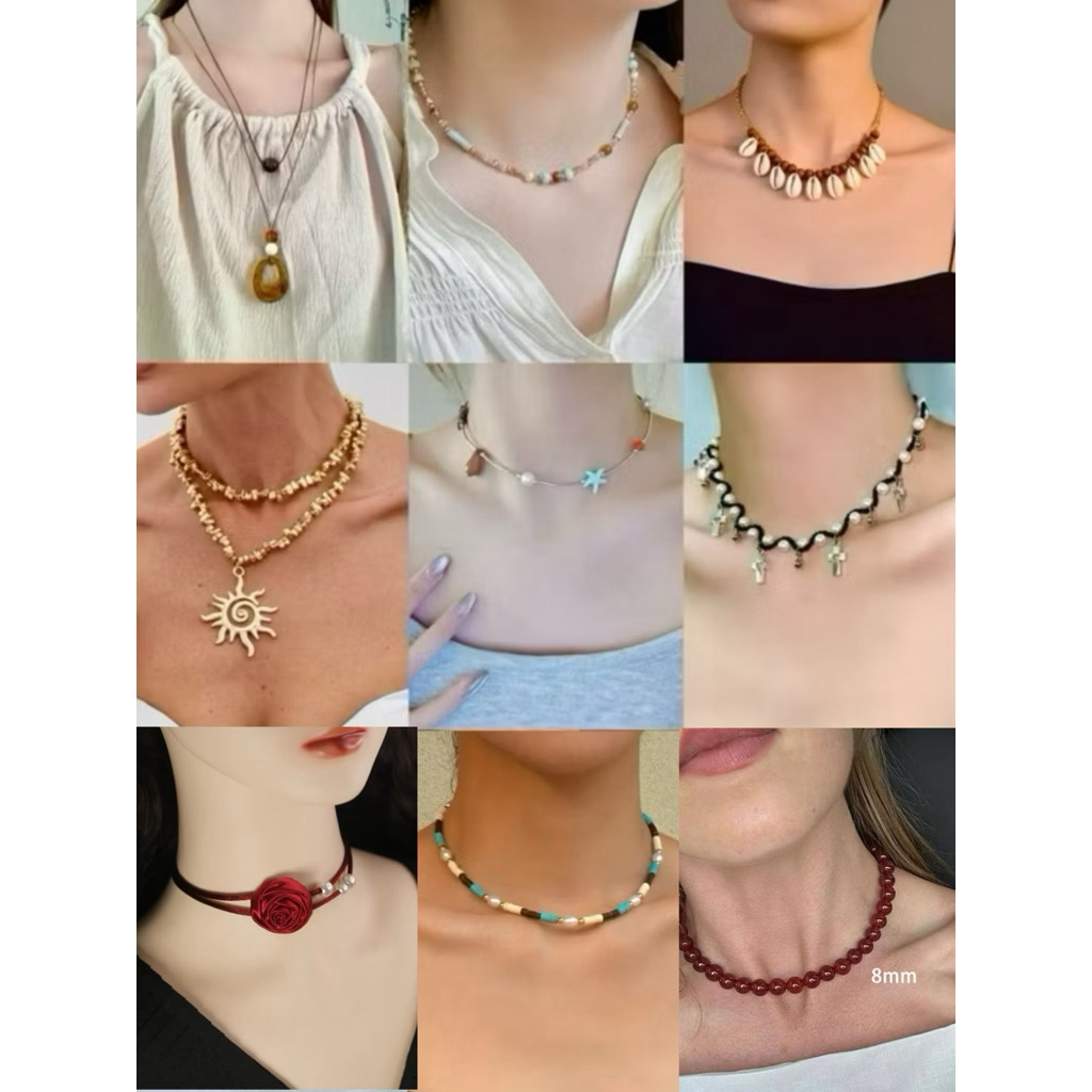 (พร้อมส่ง✨) สร้อยคอแฟชั่น ใส่ไปเที่ยว /ไปทะเลหลากหลายแบบ