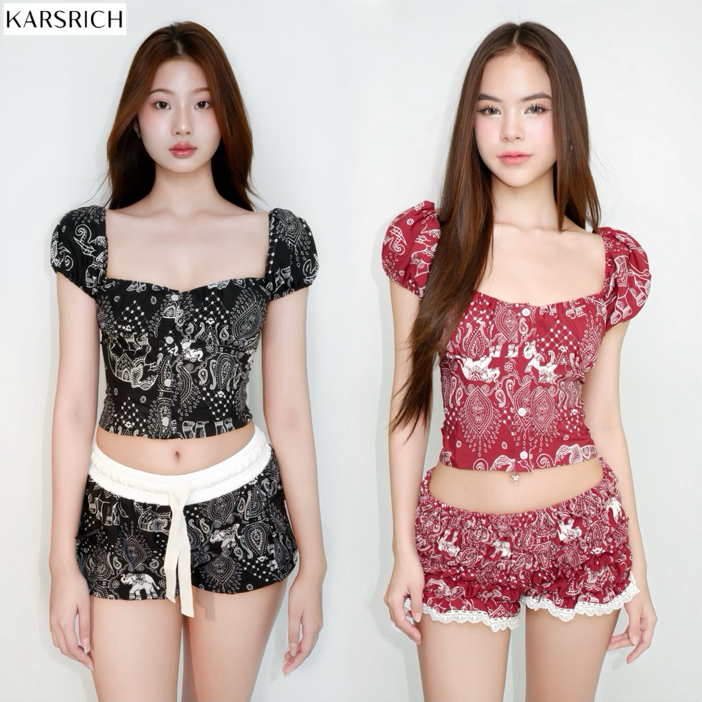 KARSRICH - ชุดเซ็ทเสื้อช้างตัวยาว+กางเกง