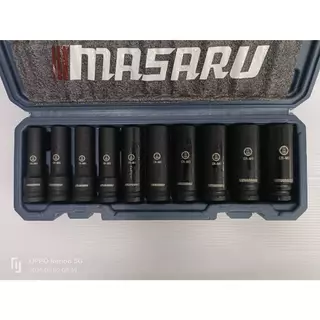 MASARU ชุดลูกบล็อก 💥รุ่นใหม่ล่าสุด💥 SADW-200 1/2 นิ้ว 10 ชิ้น มีขนาด: 10, 12, 13, 14, 15 ,17, 19, 21, 22, 24 มม. ของแท้