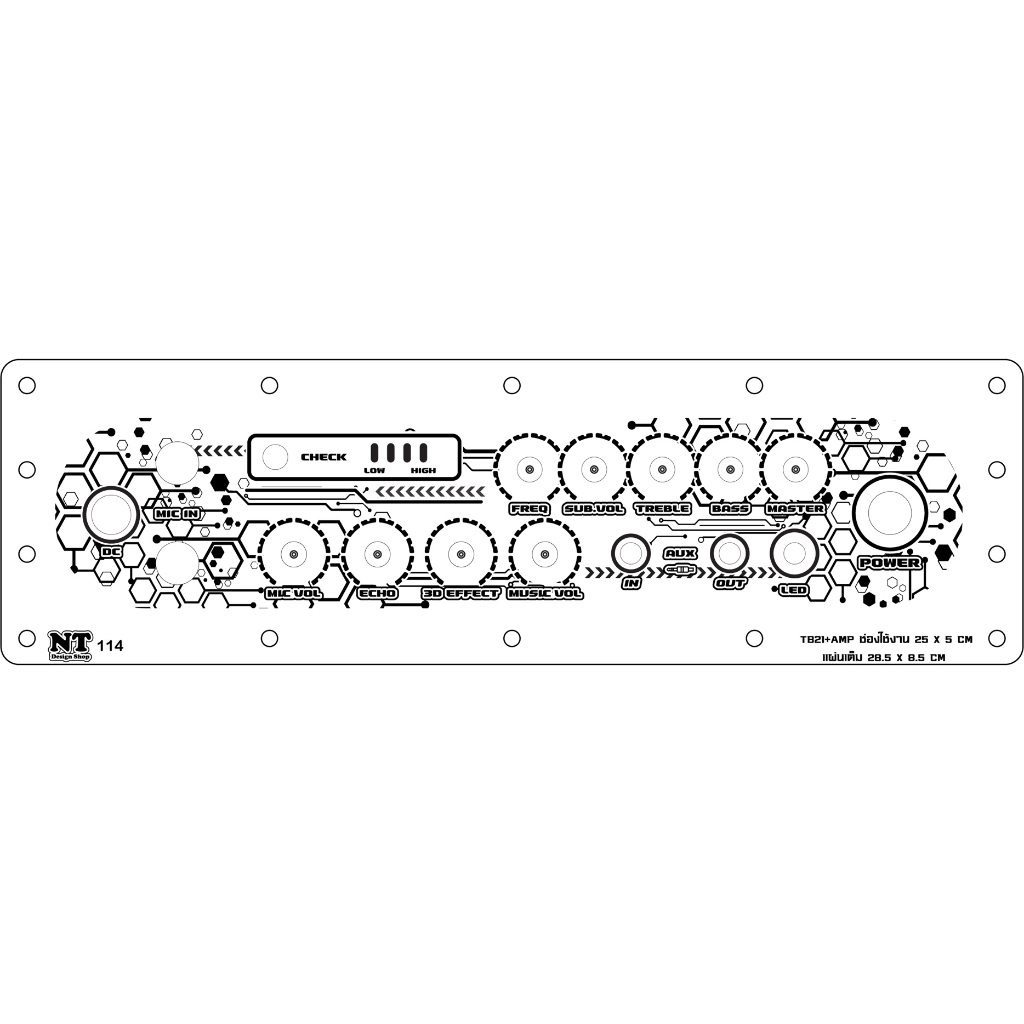เพลทดำ Tb21+Amp สำหรับช่องใช้งาน 25x5