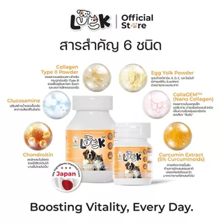 Luck ผงเสริมอาหาร หมาแมว 20 กรัม เสริมสร้างกระดูก ข้อต่อ สะโพก กระดูกอ่อน
