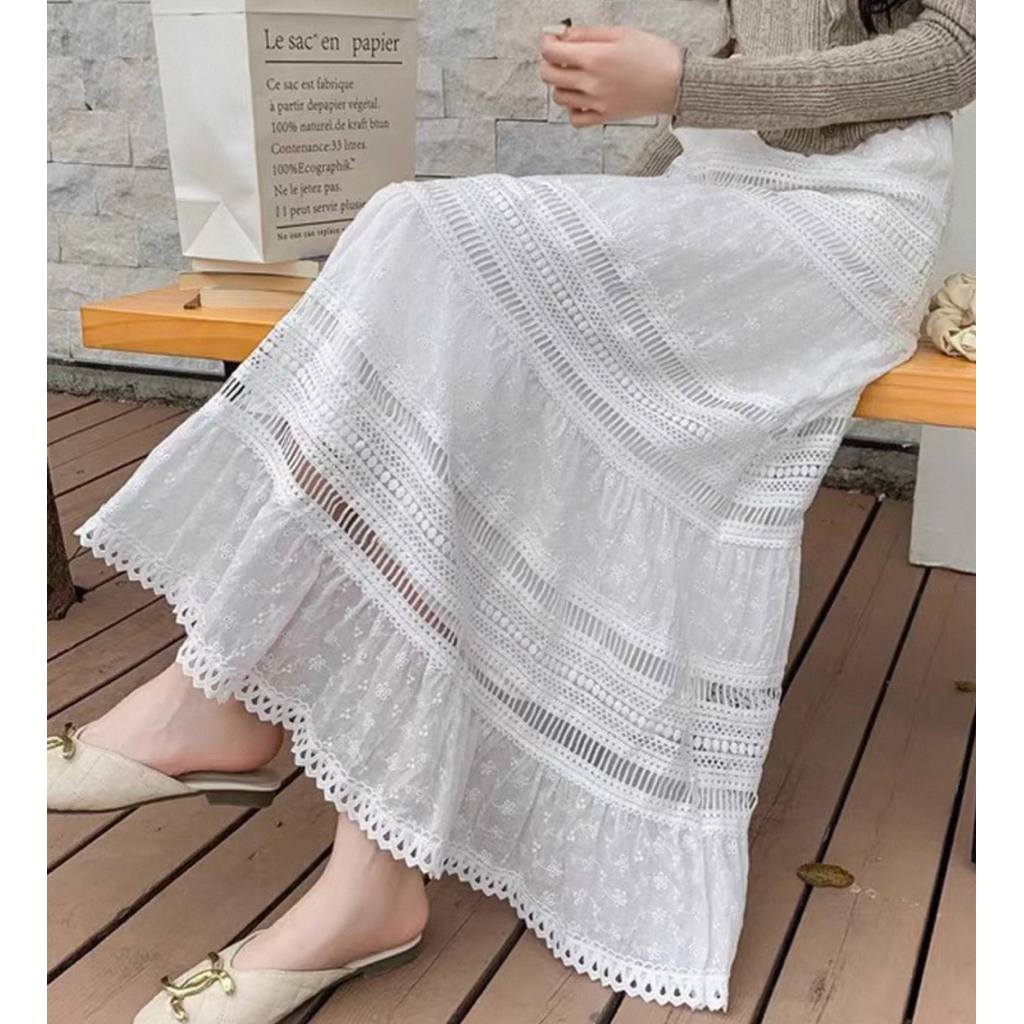 กระโปรง Maxi ลูกไม้ทั่งตัวทรงสวย งานเกรดพรีเมี่ยม