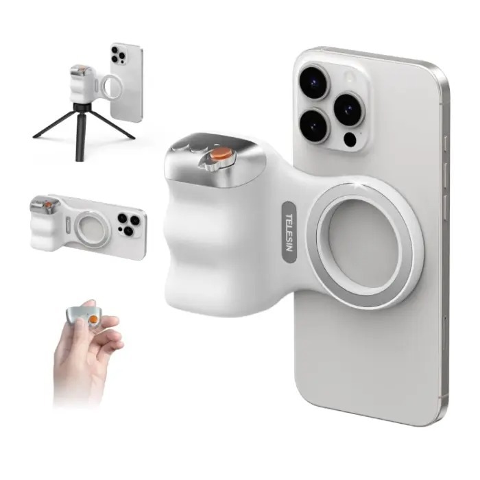 [พร้อมส่ง] TELESIN fun shot magnetic grip2 for smartphone (White) P5-MP-001WH ราคา ถูกที่สุด ดีลบีเคเค แกลเลอรีภาพที่ 5