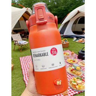 🔥พร้อมหลอด🔥 กระติกน้ำ ขวดนำ 1.8L/1.5L/1L แท้งค์สแตนเลส316 เกรดดี คุณภาพ100% มีหูหิ้ว เก็บความเย็น-ร้อน 12-24 ชั่วโมง