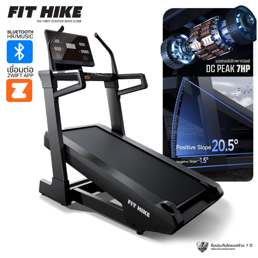 Core-Fitness ลู่วิ่งไฟฟ้า FIT HIKE ลู่วิ่งความชันระดับสูง Incline Treadmill ปรับชันพิเศษ (ประกันโครงสร้าง 7 ปี)