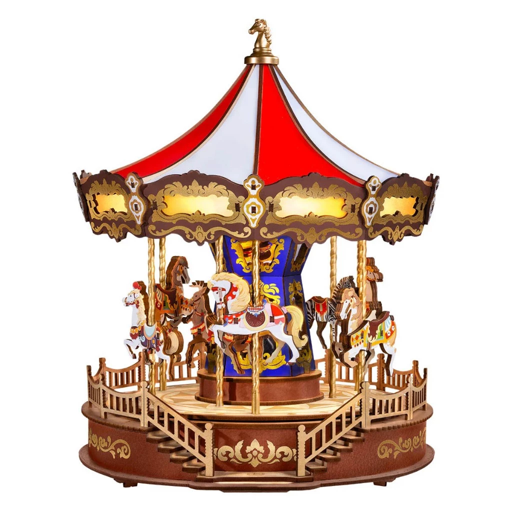 Rolife 3D Wooden Puzzle - AMC01 Classic Carousel กล่องดนตรี | ของแต่งบ้าน ของเล่นตัวต่อ