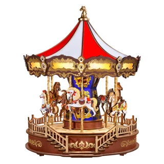 Rolife 3D Wooden Puzzle - AMC01 Classic Carousel กล่องดนตรี | ของแต่งบ้าน ของเล่นตัวต่อ