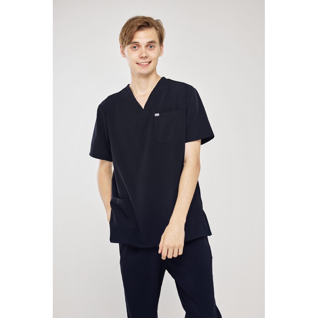 NEW ชุดสครับคุณหมอ สีดำ Black color - ARFI Doctor Scrub (Available in Male size only)