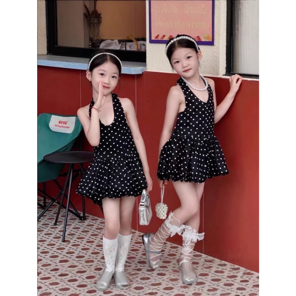 พร้อมส่ง ว56 6082 เดรสผูกคอ