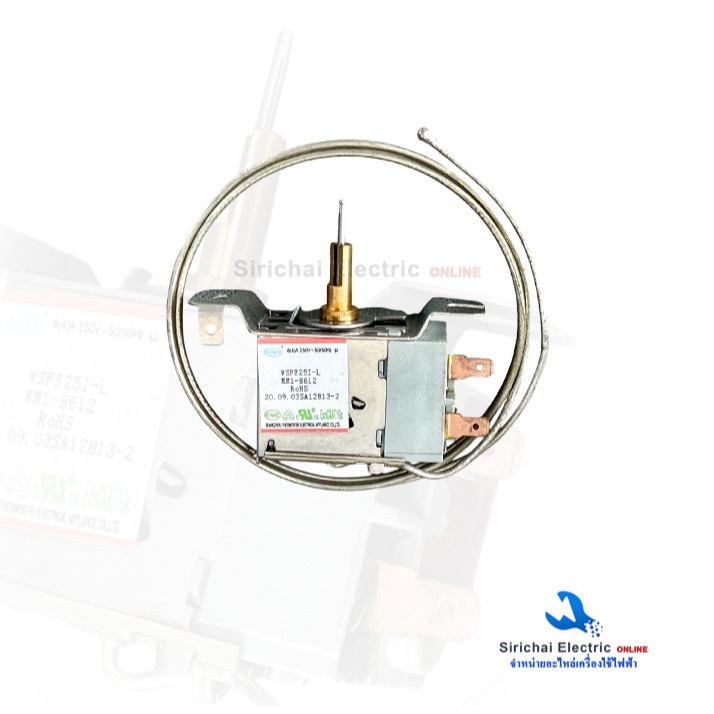 เทอร์โมสตัทตู้เย็น รุ่น WSFE25I-L MM1-8612 250V HAIER SANYO SINGER มีปุ่มกดละลาย อะไหล่ตู้เย็น** MMl-8612