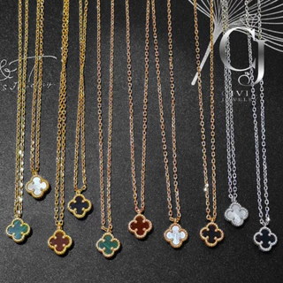สร้อยคอ ใบโคลเวอร์ (ดอกเล็ก) 9มิล CIVIL JEWELRY (พร้อมส่งในไทย)