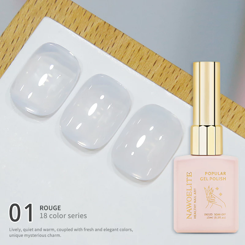 Nawoelite สีทาเล็บเจล เฉด 18 สีชมพูซีทรู thumbnail 4
