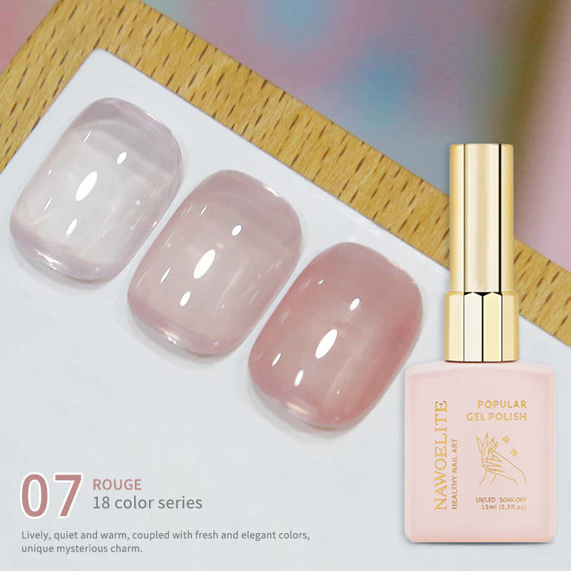 Nawoelite สีทาเล็บเจล เฉด 18 สีชมพูซีทรู thumbnail 6