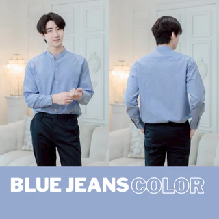 เสื้อเชิ้ต”คอจีน“แขนยาว เสื้อเชิ้ตผู้ชาย(10สี) ผ้าOxford [M-XXXL]